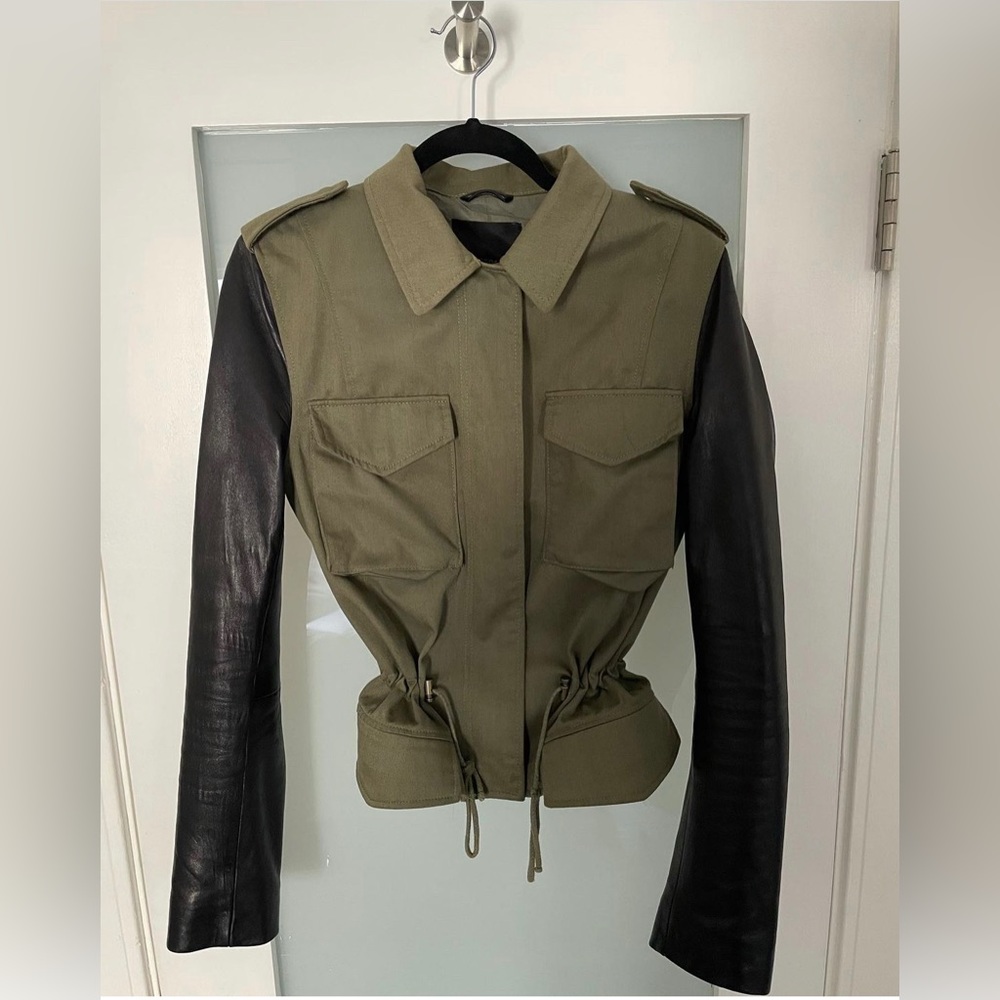 Veda Contrast Leather Jacket